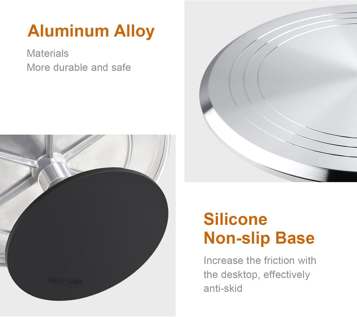 12'' Cake Stand, Cake Spinner Cake Decorating Supplies, Round Decorating Turntable Revolving Aluminum Table Holder Baking Display Tray Plate Tools Accessories for Birthday Wedding Party