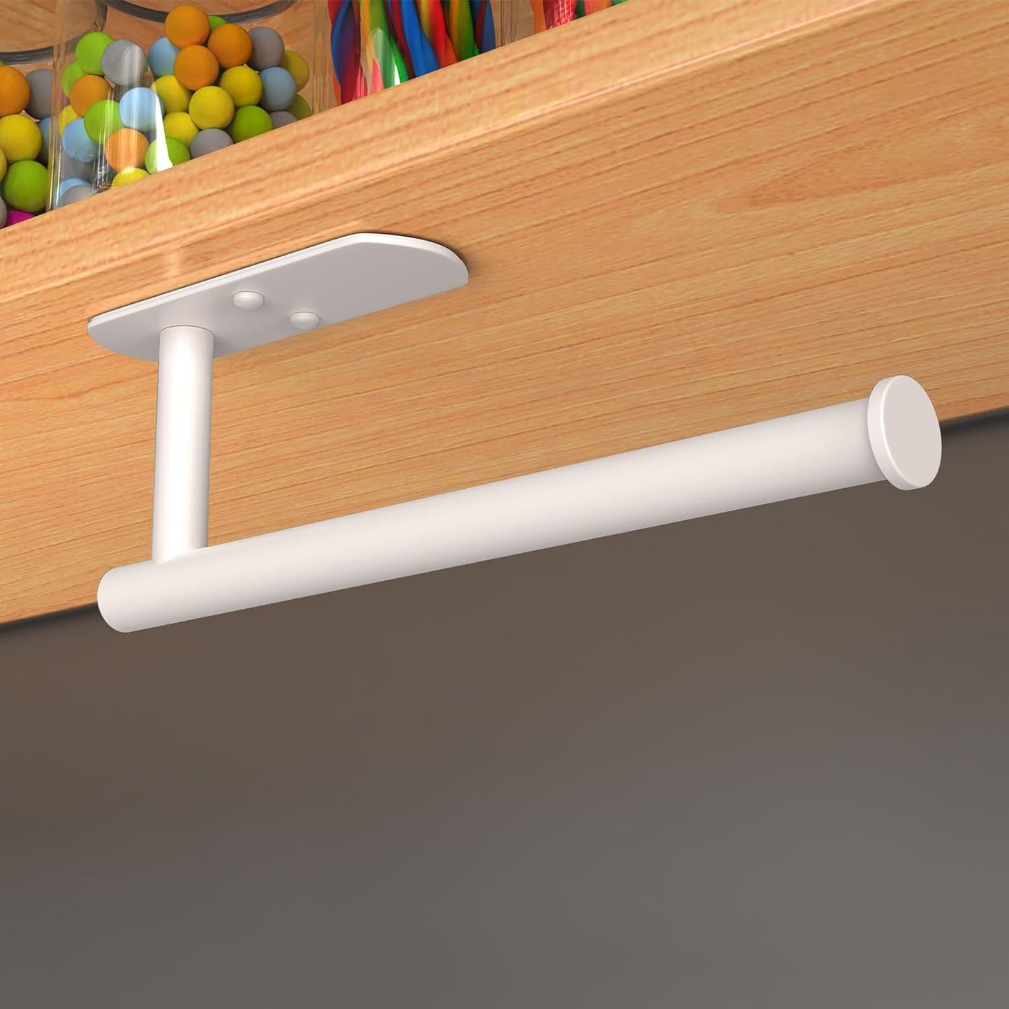 VAEHOLD Adhesive Paper Towel Holder Under Cabinet Wall Mount for Kitchen Paper Towel, Paper Towel Roll Holder Stick to Wall, Stainless Steel - Brown