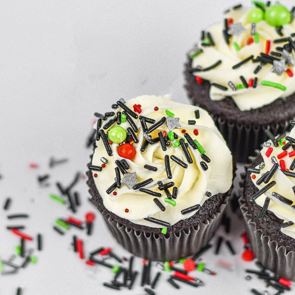 Star Wars Sprinkles for Cake Decorating - Galaxy Sprinkles for Cupcake Decorating and Baking in Black Jimmies, Red Nonpareils with Silver Stars - Star Wars Cake Decorations for Birthday