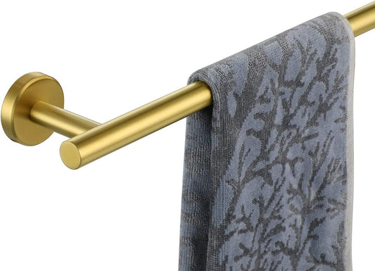 JQK Gold Towel Bar, 33 Inch 304 Stainless Steel Thicken 0.8mm Towel Rack Bathroom, Towel Holder Brushed Golden Wall Mount, Useable Length 30 Inch, TB110L30-BG