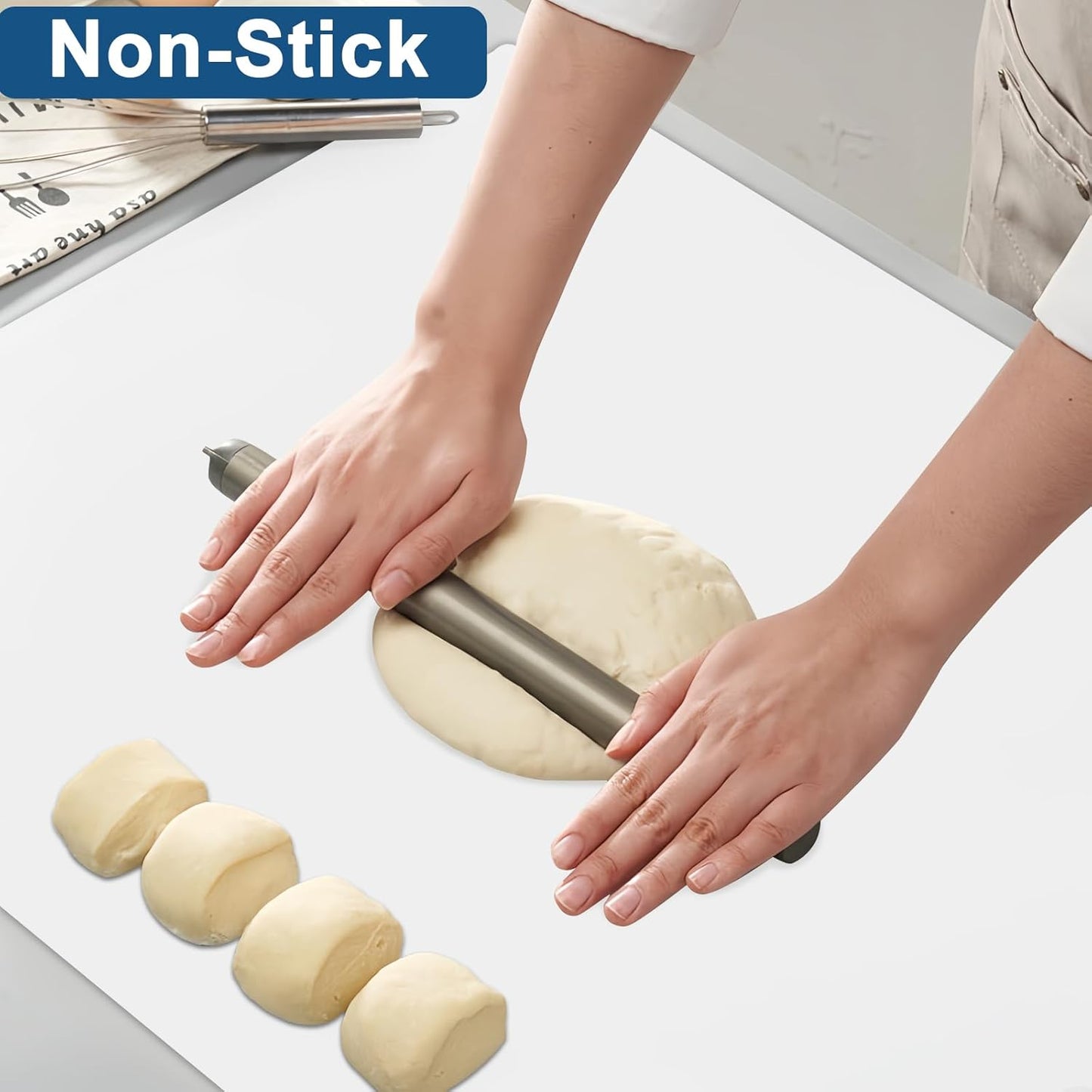 Large Silicone Mat, 48"x32"(120cmx80cm) Silicone Mats for Kitchen Counter, Non-Slip Heat Resistant Mat, Kitchen Counter Mat, Waterproof Countertop Protector for Craft, Black