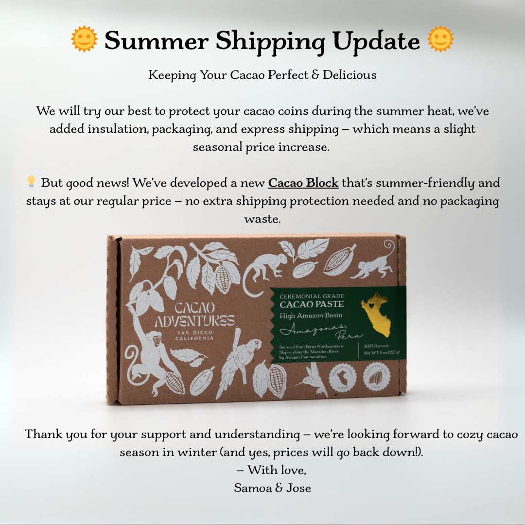 Cacao Adventures Ceremonial Grade CacaoDairy Free & Vegan | Unsweetened | Ethically sourced and sustainably grown | Vegan Peruvian Cacao Ceremonies, 1 Pound (Pack of 1)