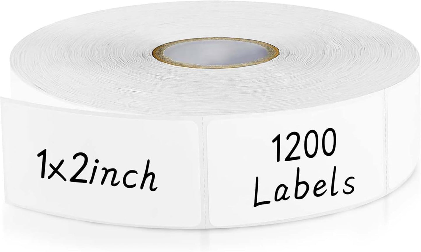 CATIFLIN 1200 Blank Removable Freezer Labels, Waterproof & Oil Resistant Stickers with Perforation Line, Ideal for Food Containers, Jars, and Pantry Organization (1" x 2")