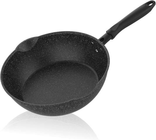 Sunhouse – 11 Inch / 20 cm Non-Stick Deep Frying Pan with Double Pour Spouts, 5-Layer Whitford Non-Stick Coating, PFOA-FREE, Stay-Cool Handle, Induction Compatible with All Cooktops