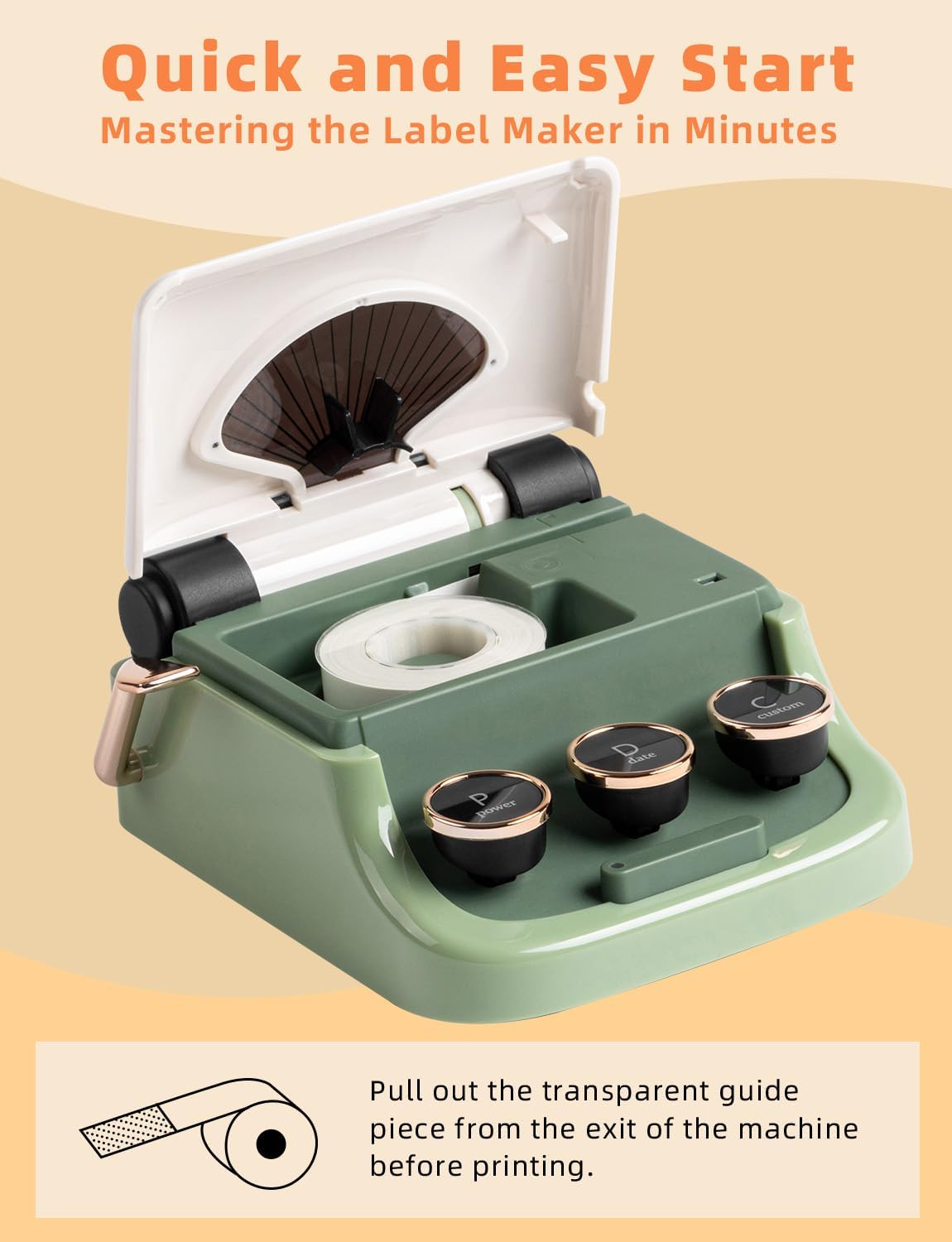 MakeID E1 Q1 Label Maker Tape Refills, 5-Roll 16mm x 4m (0.63" x 13') Continuous Consumables Thermal Laminated Office Labeling Tape Replacement