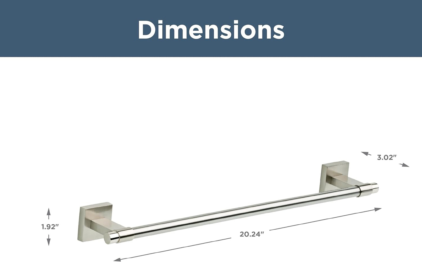 Franklin Brass Maxted (1-Pack) 18" Towel Rack for Bathroom, Satin Nickel Towel Bar for Bathroom Wall Kitchen Towel Holder Rod Wall Mounted Bathroom Accessories MAX18-SN