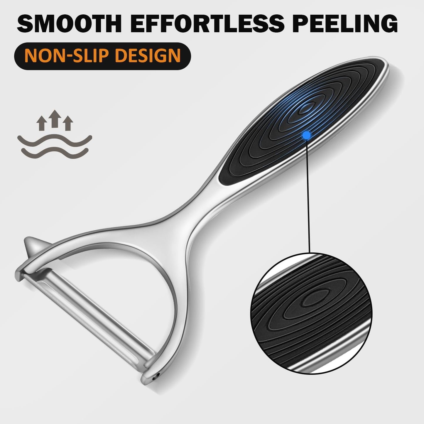 TACGEA Vegetable Peeler for Kitchen, Potato Peelers for Fruit Straight Blade, Durable Non-Slip Handle, Set of 2