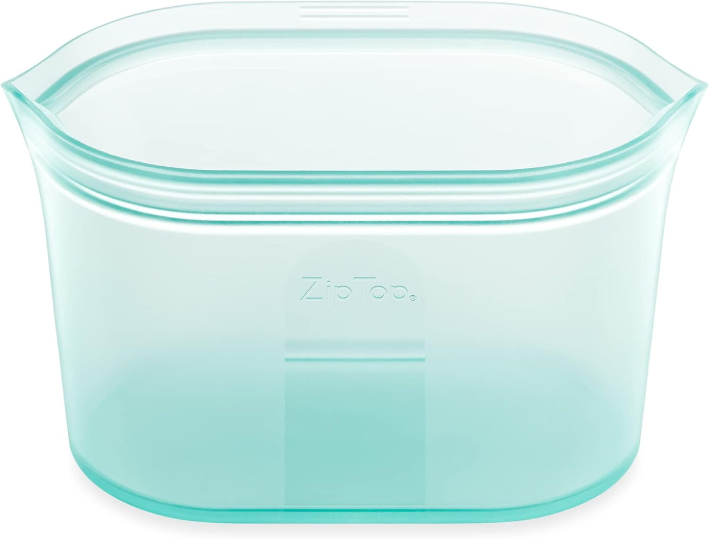 Zip Top Reusable Food Storage Bags | Large Dish [Teal] | Silicone Meal Prep Container | Microwave, Dishwasher and Freezer Safe | Made in the USA