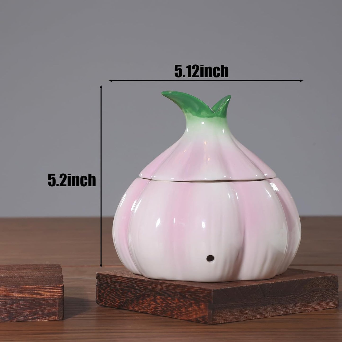 TOIVO Garlic Keeper for Counter，with Lid and Holes GarlicSaver,Garlic Holder Storage Container toKeep(purple)