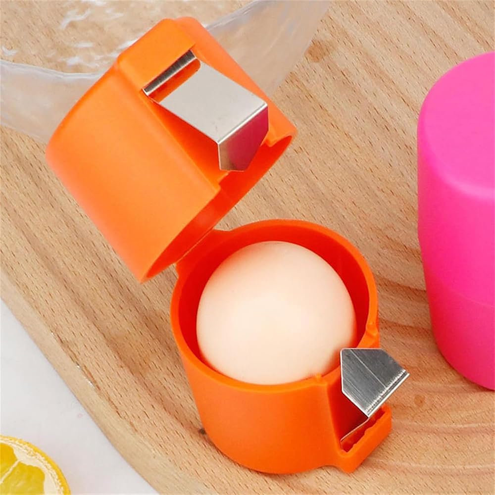 Egg Shell Opener Remover, Eggs Peeler Separator for Boiled and Raw Eggs, Stainless Steel Eggshell Cutter Kitchen Tools for Cooking and Breakfast Prep (Pink, 3 Pcs)