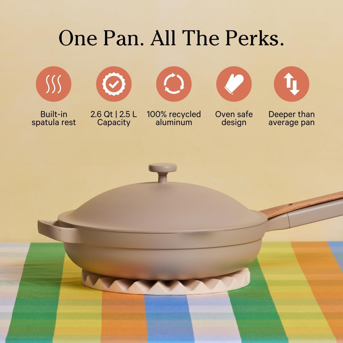 Our Place Always Pan 2.0-10.5” (2.6 Qt) Nonstick, Toxin-Free Ceramic Cookware | Patented 10-in-1 Aluminum Frying & Sauté Pan | Safe for Oven, Induction & All Cooktops up to 450°F | Steam