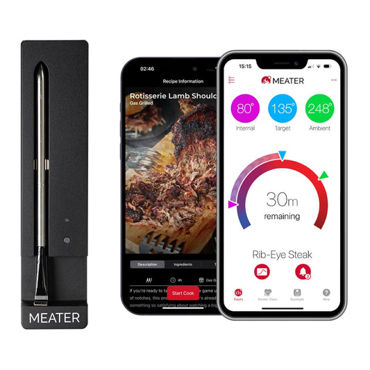 MEATER SE: Smart Bluetooth Meat Thermometer | Long-Range Wireless Probe for Oven, Grilling, Smoking, BBQ & Air Fryer | Dual Sensors & Guided Cook System | Black Charger