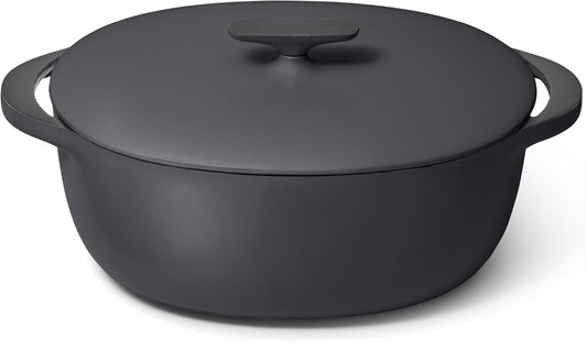 Caraway Enameled Cast Iron Dutch Oven - 8qt Dutch Oven With Lid - 3 Layer Enamel Coating - No Seasoning Required - Compatible With All Stovetops - Oven Safe - No Forever Chemicals - Charcoal