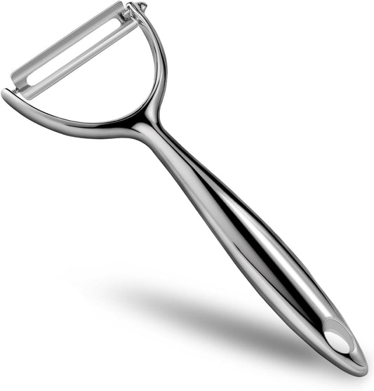 LIIGEMI Effortless Y Peeler with Sharp Stainless Steel Blades for Apples, Cucumbers - Ergonomic Handle for Easy Potato Eye removal, Perfect for Cooking Enthusiasts and Kitchen Novices（silvery）