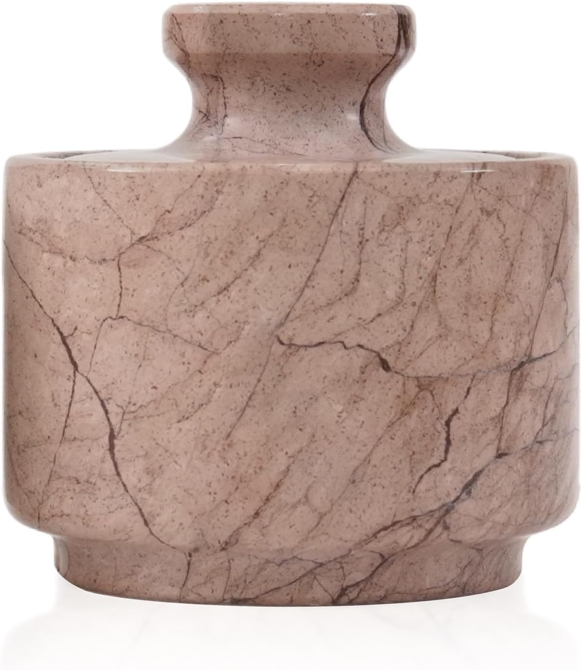 Marble Salt Cellar with Lid 3" Marinara Stone Salt Holder for Counter, Spice Jar, Salt Box, & Stone Salt Container, Salt & Spice Jar
