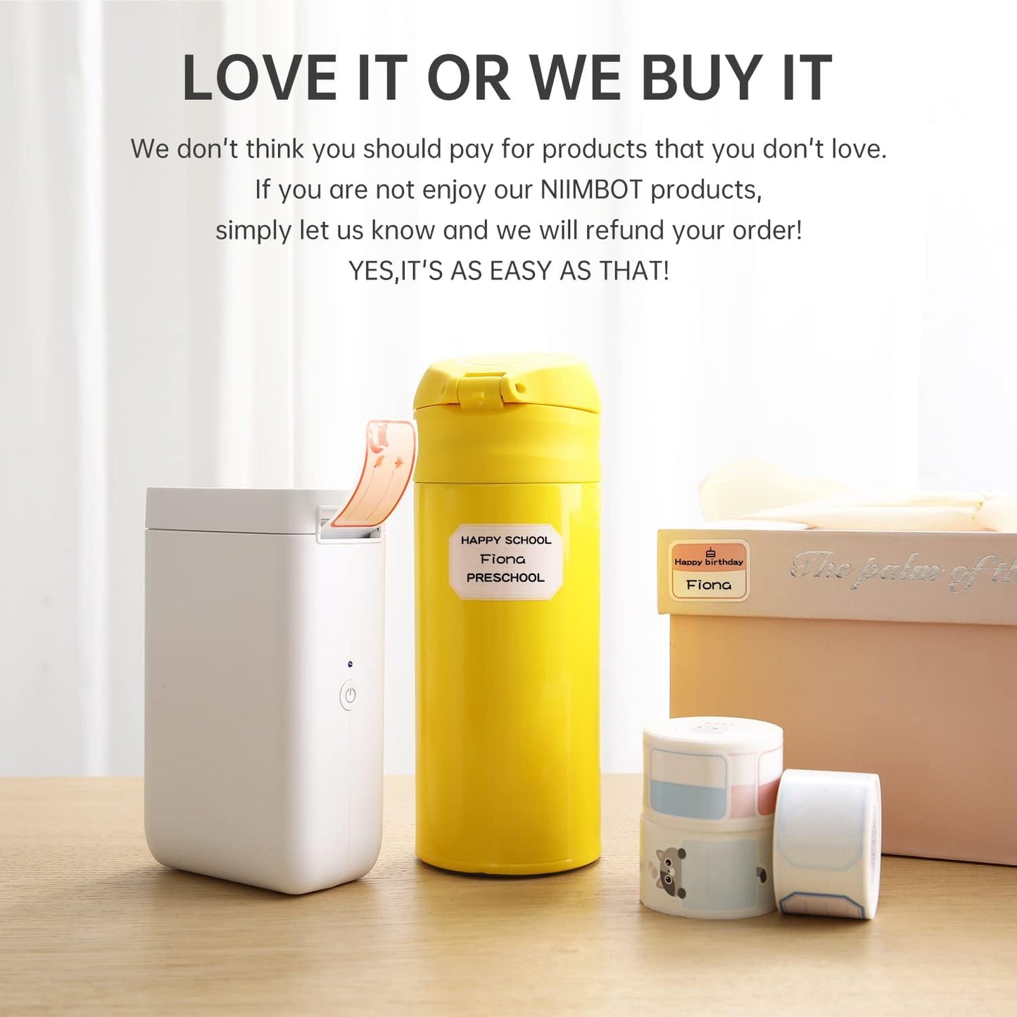 NIIMBOT Label Maker Machine D101 Label Printer Portable Wireless Connection Multiple Templates Available for Phone Easy to Use Office Home Organization USB Rechargeable