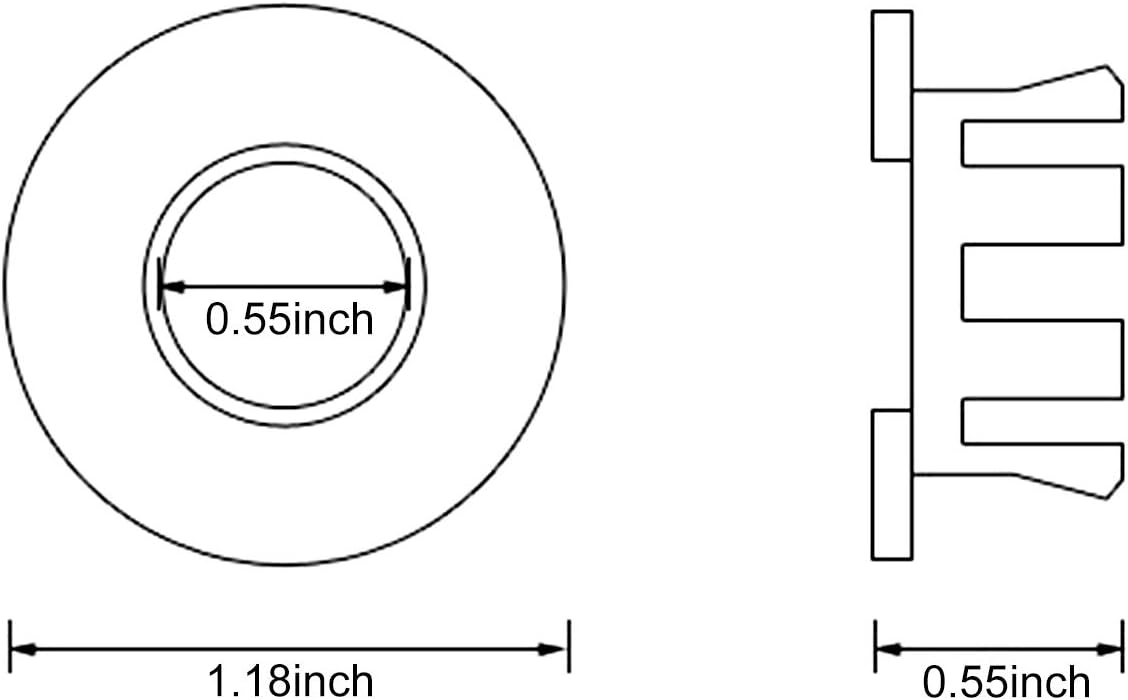 Sink Basin Trim Overflow Cover Brass Insert in Hole Round Caps Chrome 2 PCS