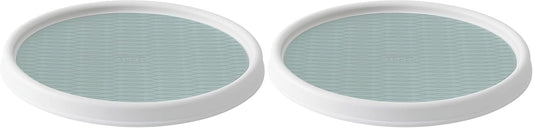 Copco Basics Non-Skid Pantry Cabinet Lazy Susan Turntable, 12-Inch, White (Pack of 2)