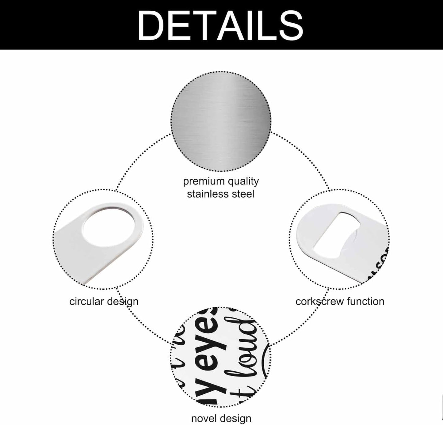 Funny Saying Stainless Steel Bottle Opener I'm Sorry Did I Roll My Eyes Out Loud Flat Beer Bottle Opener Keychain for Home Kitchen Bar Restaurant Party Birthday Gift