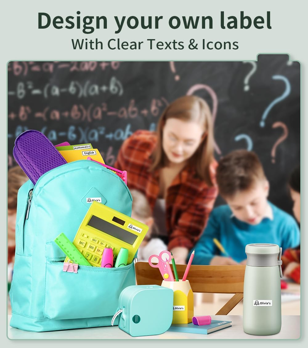 Phomemo P12 PRO Label Maker Machine with Tape, Mini Bluetooth Portable Thermal Labelmaker for Home, Office, Organizing, Kitchen, Wireless Small Label Makers with Multiple Templates, Green