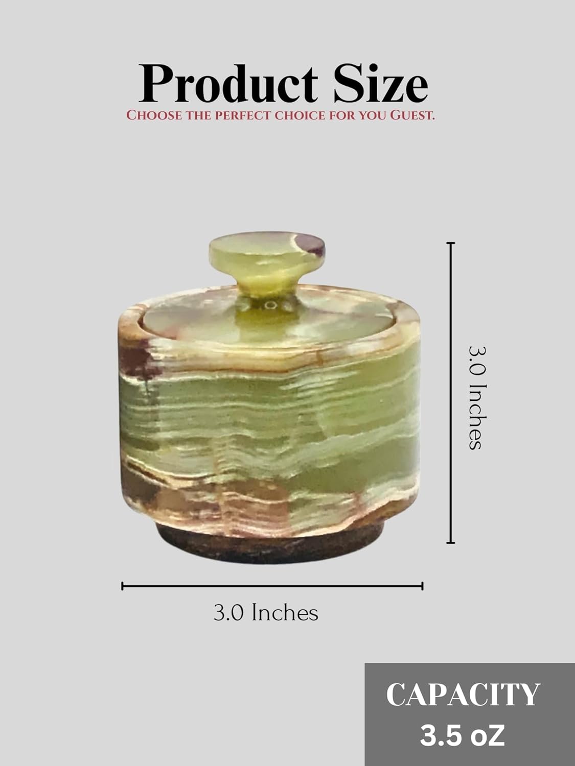 Premium Marble Salt Cellar with Lid 2 Pack | 3.5 oz Kitchen Storage Container | Elegant Cooking Salt Box | Spice Jar Keeper for Counter (White Green)