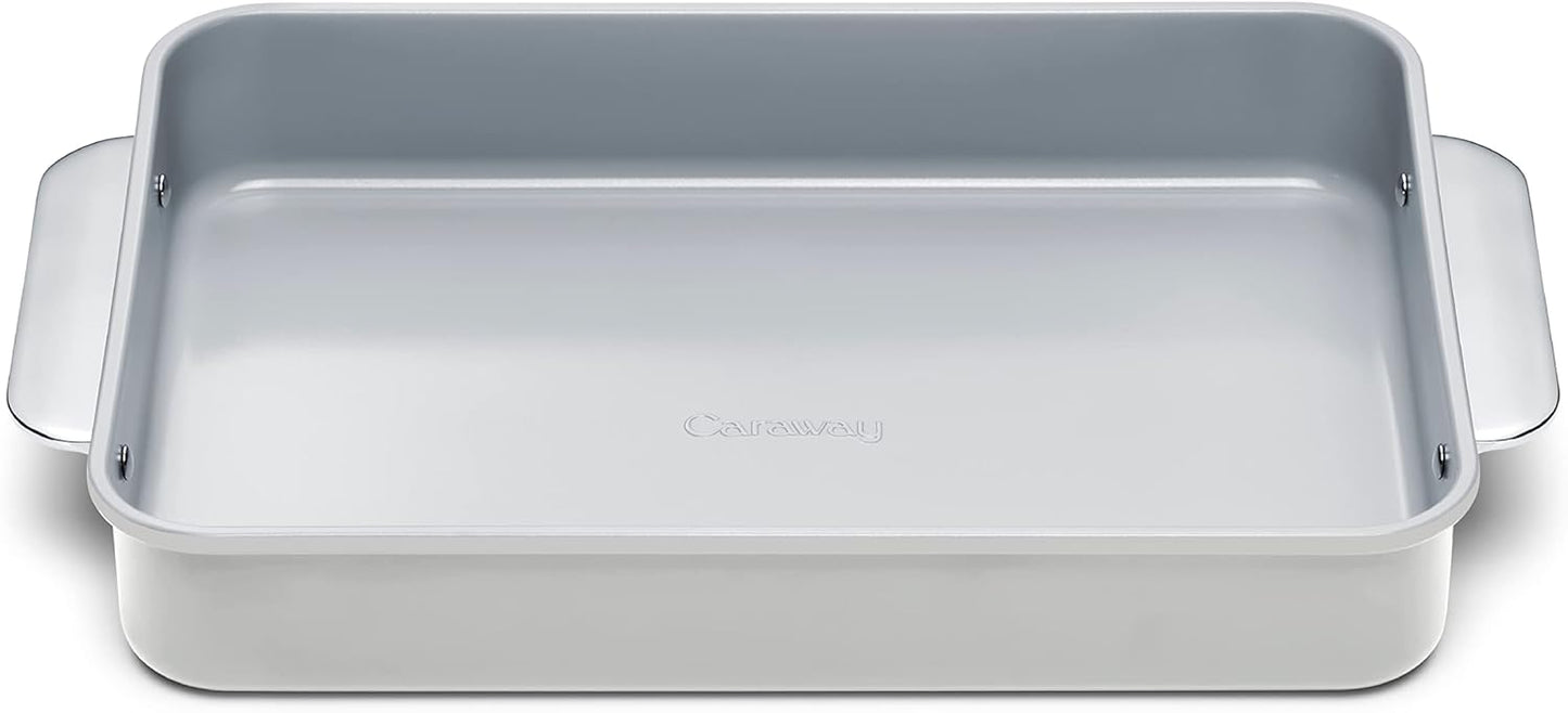 Caraway Non-Stick Ceramic 9”x13” Rectangle Pan - Naturally Slick Ceramic Coating - Non-Toxic, PTFE & PFOA Free - Perfect for Brownies, Lasagnas, and More - Gray