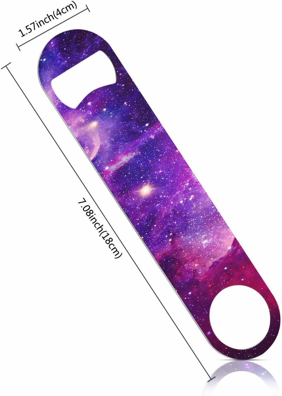 Galaxy Stainless Steel Bottle Opener Outer Space Universe Sky Stars Nebula Purple Flat Beer Bottle Opener Keychain for Home Kitchen Bar Restaurant Party Birthday Gift