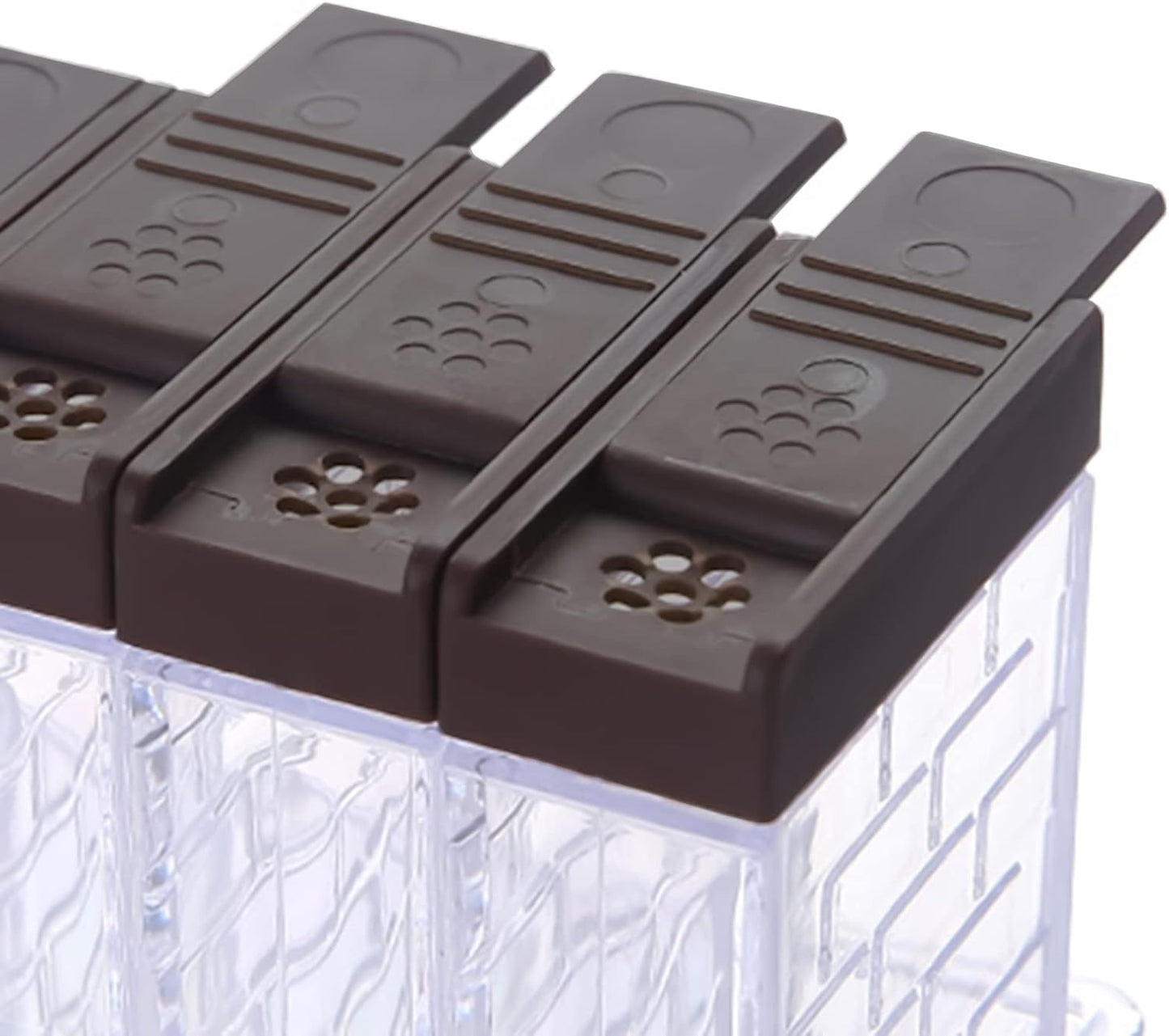 6 Pcs Spice Shaker Jars, Salt and Pepper Shakers, Plastic Spice Dispenser, Salt Shakers, Seasoning Shaker Box, Condiment Set, spice containers (Brown)