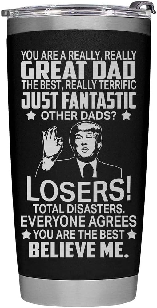 Father's Day Gifts for Dad from Daughter, Son, Wife - Dad Gifts for Fathers Day - Funny Present for Fathers on Birthday, Xmas - Insulated Stainless Steel Tumbler 20oz