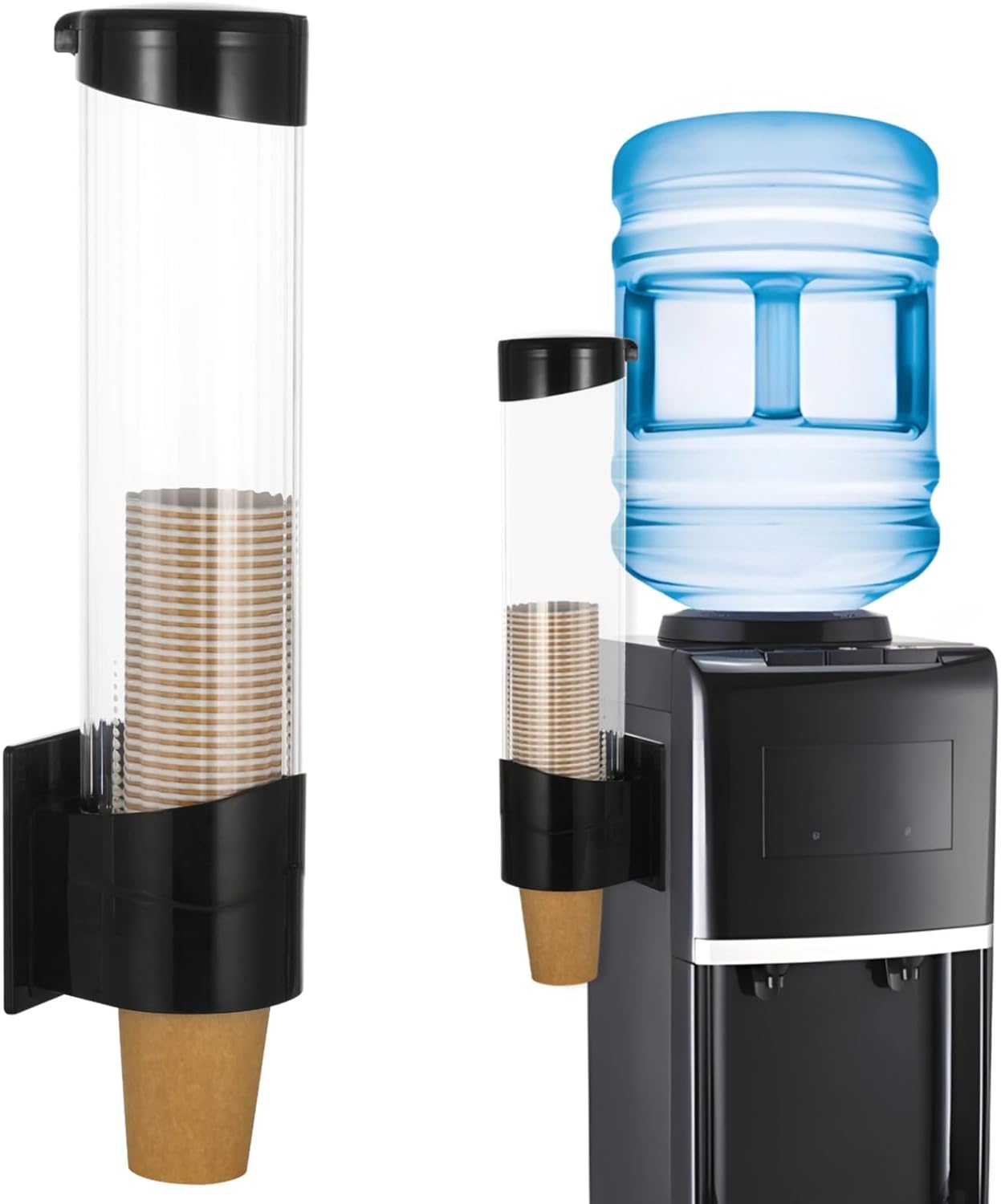 Disposable Paper Cup Dispenser,Water Cooler Pull Type Cup Holder Fits 7oz-12oz Cups,Wall-Mounted Cup Organizer for Water Coolers, Pull-Type Paper Cup Holder with Adhesive and Screws