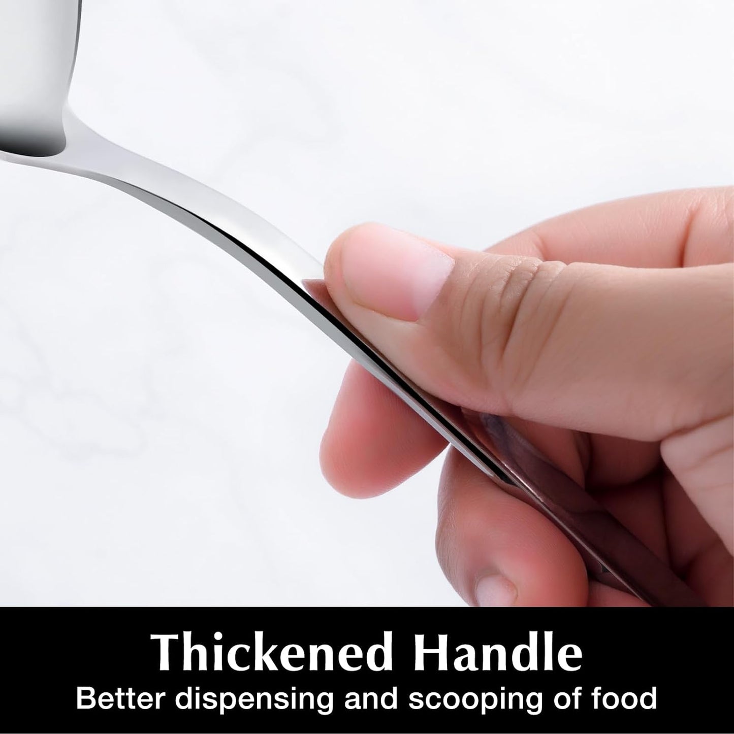 KINGSTONE Large Hostess Serving Utensils Set,18/10 Stainless Steel Heavy Duty 10inch Serving Spoons,Slotted Spoons,Serving Fork,Serving Tongs, Cake Pie Server For Buffet, Wedding, Party