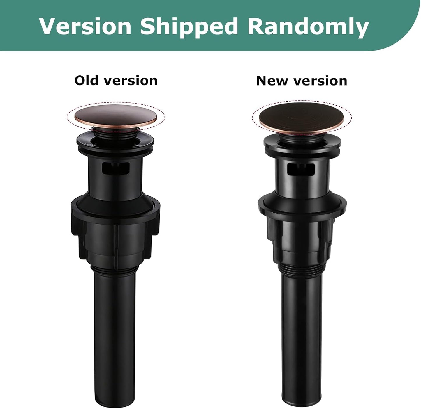 PARLOS Push & Seal Pop Up Drain Assembly Stopper for Bathroom Sink with Overflow Oil Rubbed Bronze, 20716