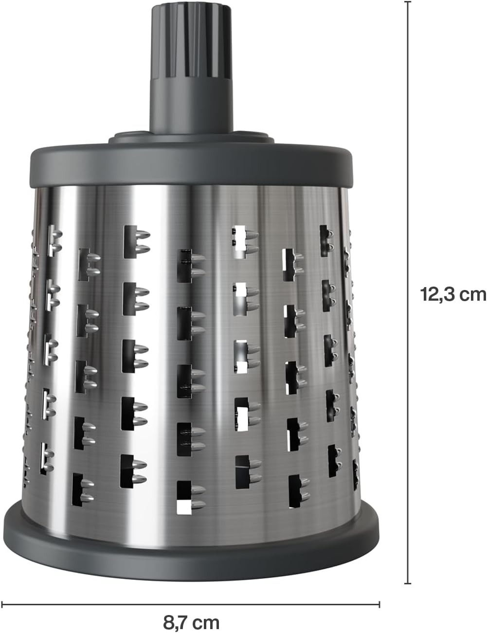 Zyliss E900059 Universal Drum Grater, Stainless Steel, Grating Apples, Cereals, Granola, for Use with Zyliss Rotary Cheese Grater, 5 Year Guarantee