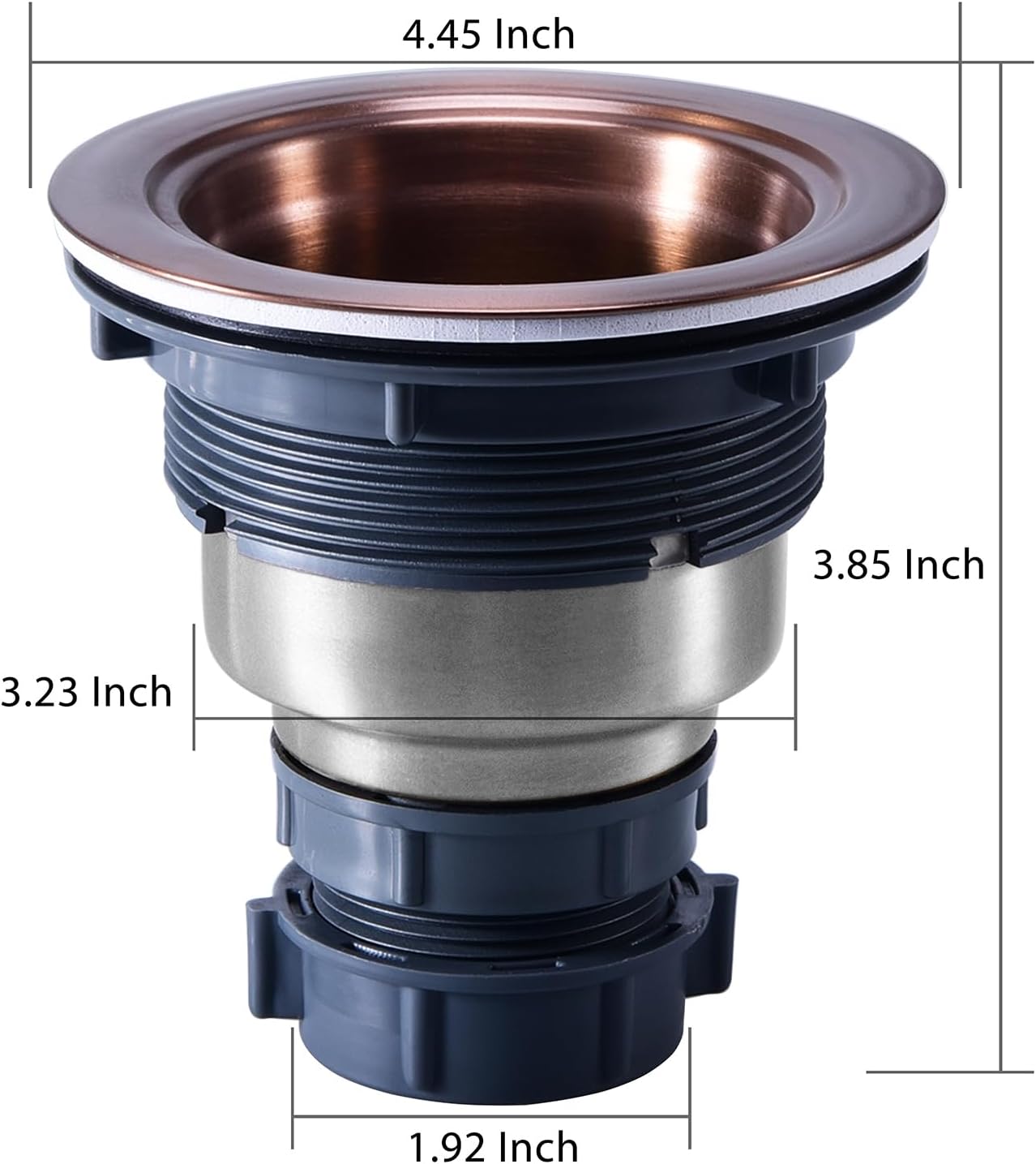 KONE 3/1-2 Inch Sink Drain Assembly Antique Copper Kitchen Sink Drain Kit Copper Stainless Steel Sink Basket Strainer Rubber Stopper, Sealing Lid/Removable Deep Waste Basket for Home, Kitchen