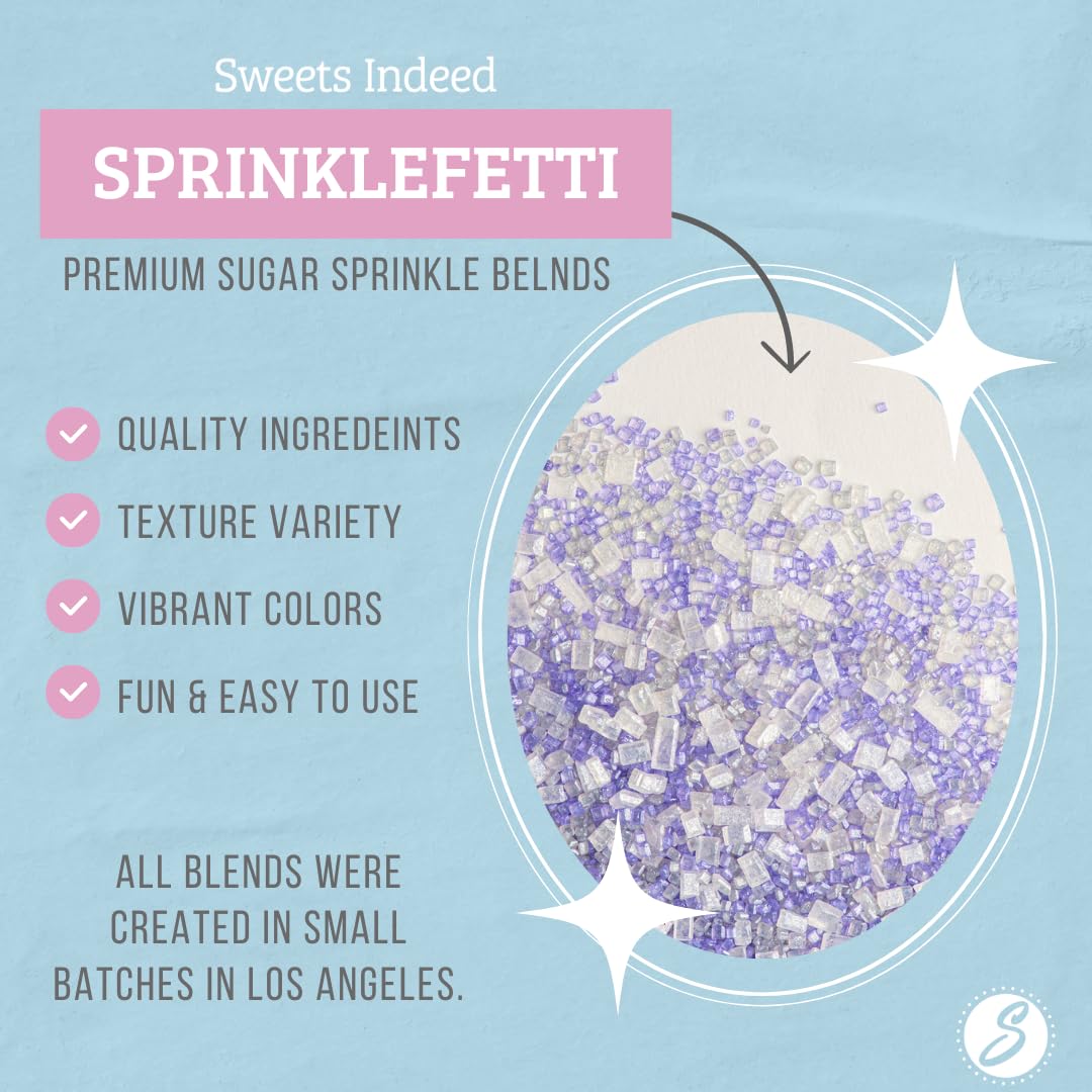 Sweets Indeed Sprinkles, Edible Sprinkle Sugar Mix, Perfect for Cake Decorations, Baking, Ice Cream, Cookies, Cupcake Topper, 5.11 ounces (Lavender)