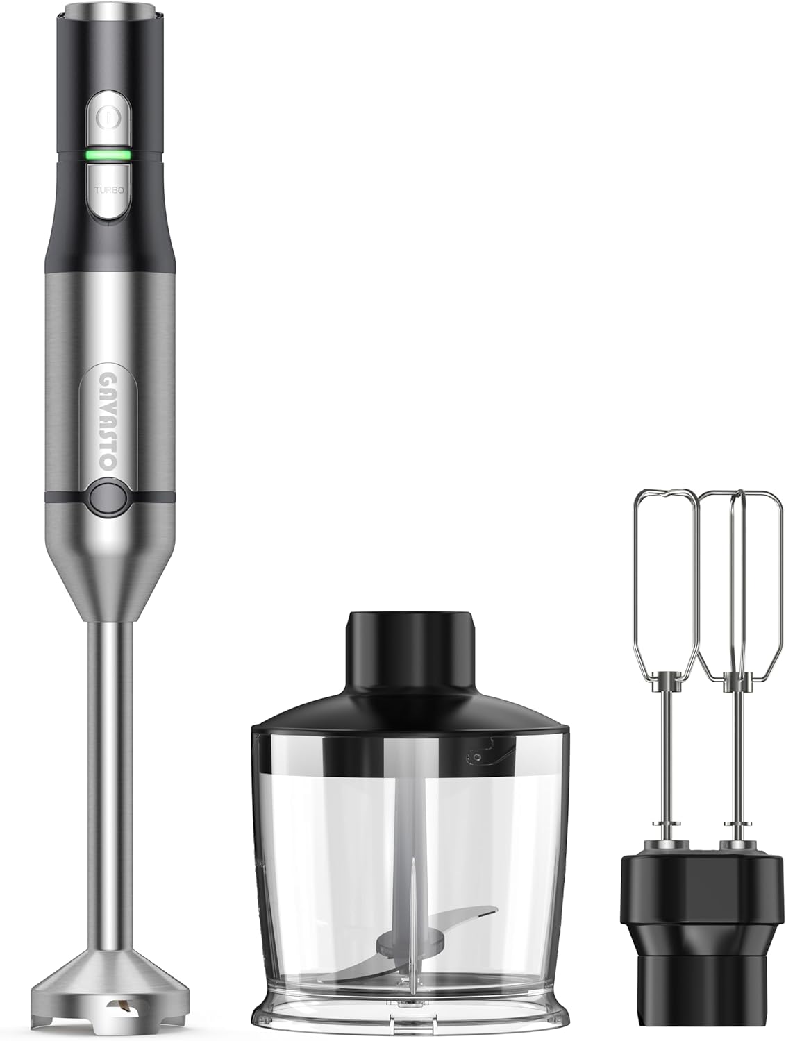 Immersion Blender RPM 16000±10% Hand Blender,15 Speed and Turbo Mode Hand Mixer, 3-in-1 Heavy Duty Copper Motor Stainless Steel Smart Stick with Egg Beaters and Chopper