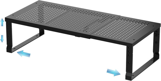 Expandable Spice Rack & Kitchen Cabinet Organizer - Stackable, Adjustable Shelves for Cabinets, Countertops, Cupboards & Pantries(1 Pack/Medium/Black)