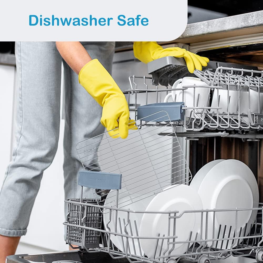 2 Pack Cooling Rack for Baking Stainless Steel, Heavy Duty Wire Rack Baking Rack, 11.7" x 9.4" Cooling Racks for Cooking, Fits Small Toaster Oven, Dishwasher Safe