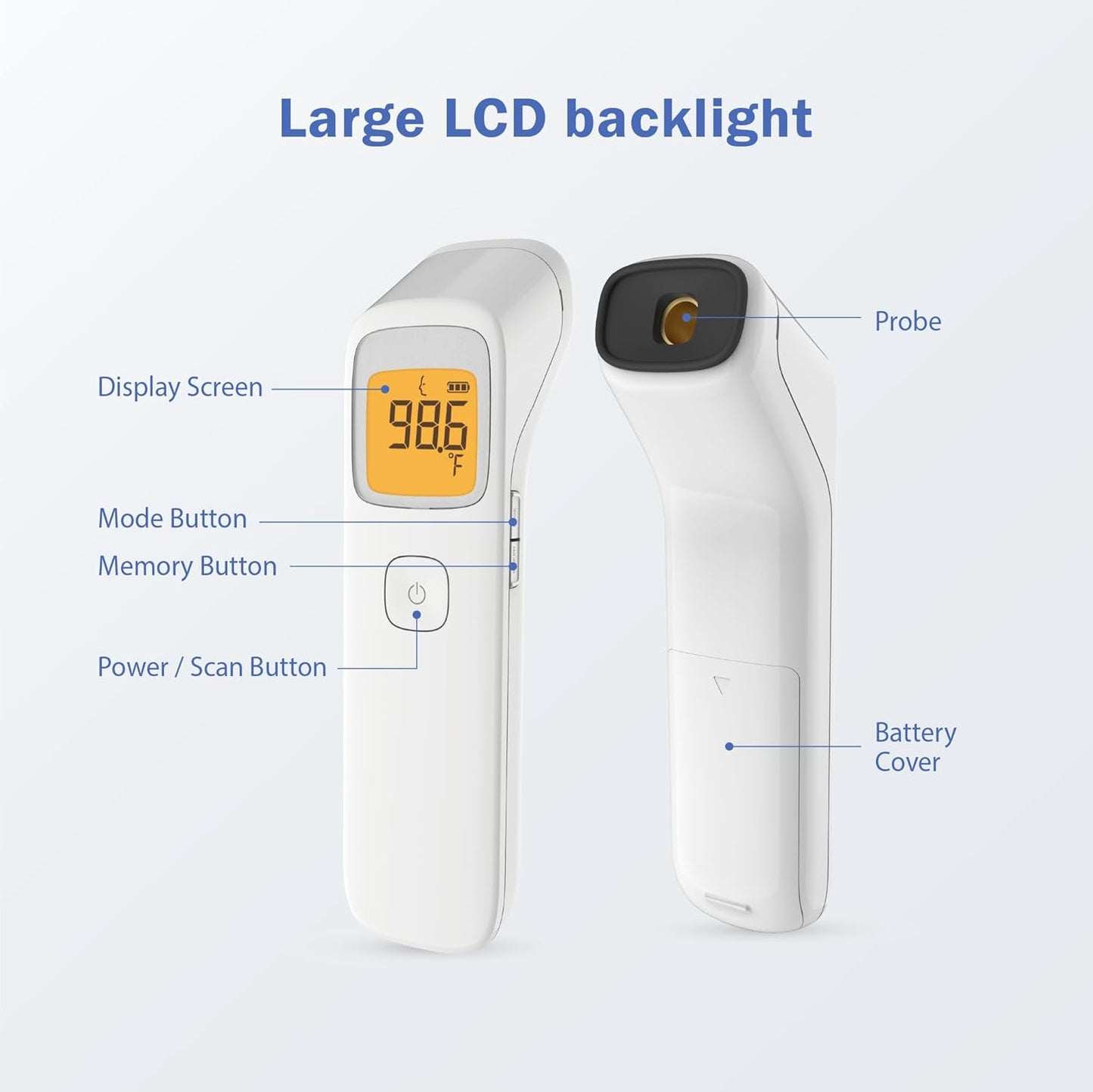 Infrared Non Contact Forehead Thermometer, Made in Taiwan, No Touch Digital Thermometer for Adult, Baby and Children