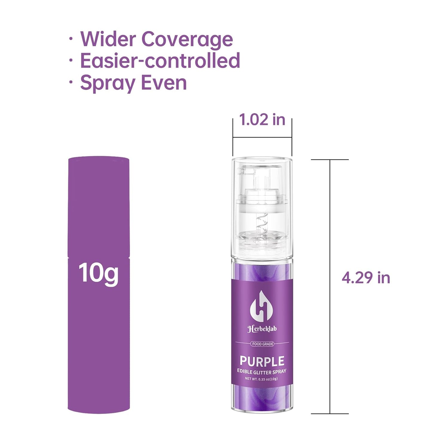 Purple Edible Glitter Spray - 10g Edible Purple Glitter for Cakes Food Grade Metallic Shimmer Powder Cake Sprinkles for Cookie Decorating Chocolate Strawberry