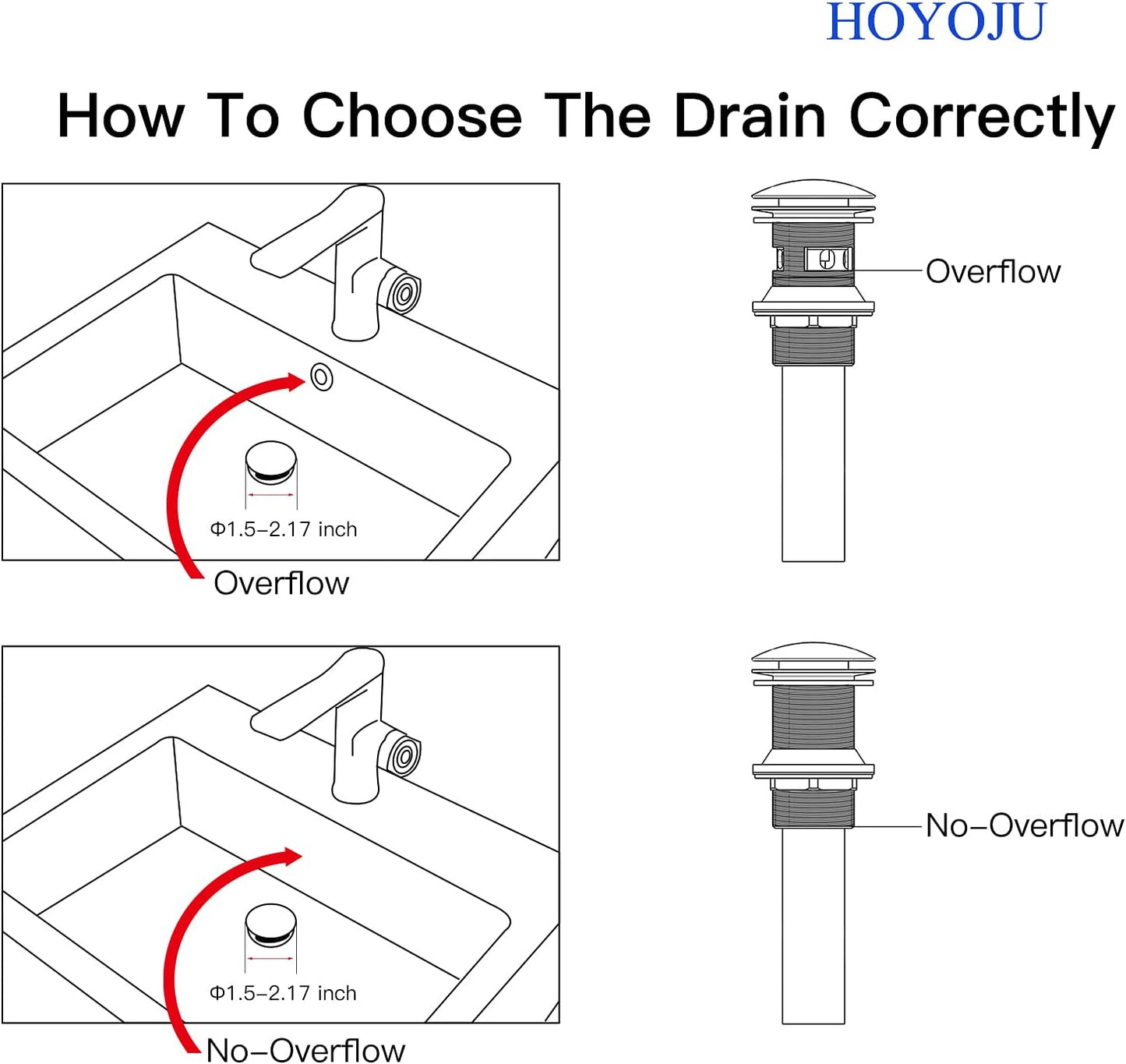 Pop Up Sink Drain with Overflow Bouncing Style Stopper Brass Polished Chrome for Bathroom