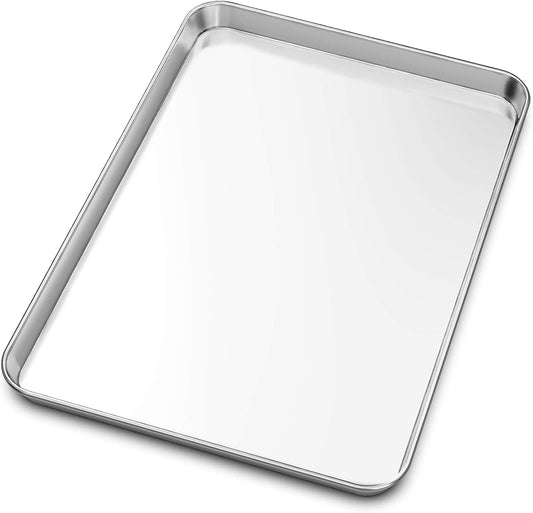 Baking Sheet, Yododo Stainless Steel Baking Pans Tray Cookie Sheet Toaster Oven Tray Pan Cookie Pan, Non Toxic & Healthy, Superior Mirror Finish & Rust Free, Easy Clean & Dishwasher Safe - 19.6 inch