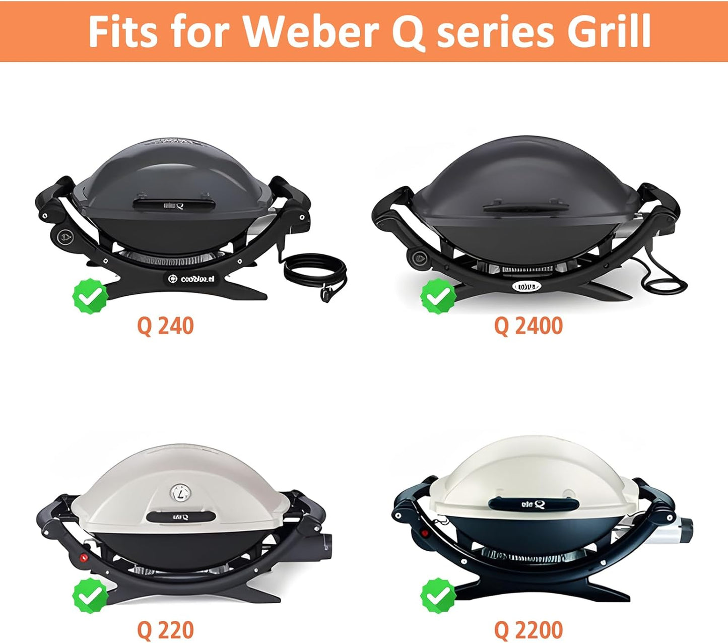AJinTeby 7583 Cast Iron Griddle for Weber Q2000 Series, for Weber Q200 Q220 Q240 Q2000 Q2200 Q2400 Q2800 Gas Grills Accessories, Replaces for Webber 7645, for Webber Q2200 Grill Parts