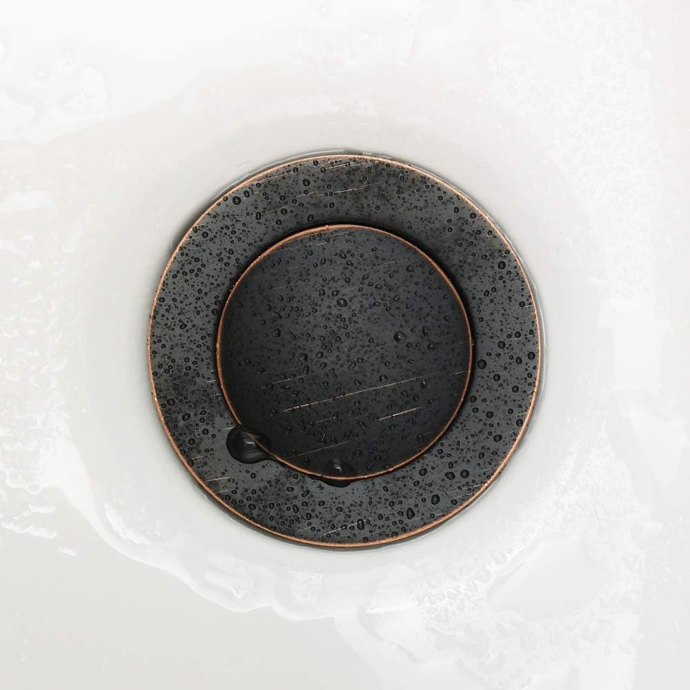 Purelux Pop up Drain Stopper for Bathroom Faucet Vanity or Vessel Sink Bathroom Drain Assembly No Overflow, Oil Rubbed Bronze