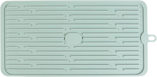 Dish Mat Silicone Dish Drying Mats Works For Drying Stemware Cocktail Glasses Silverware Pots Pans Knives and Dish Rack for Kitchen Counter Sink Bar Pads Easy to Clean (GD-LSD-01-green)