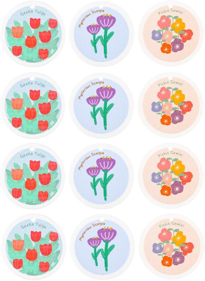 Flower-Shaped Wood Pulp Sponge Scrubber, sponges Kitchen– Dual-Sided Natural Dish Sponge,sponges for Dishes, Eco-Friendly, Quick-Drying, Gentle on Non-Stick Pans (9.3×1.8cm) (12pcs)