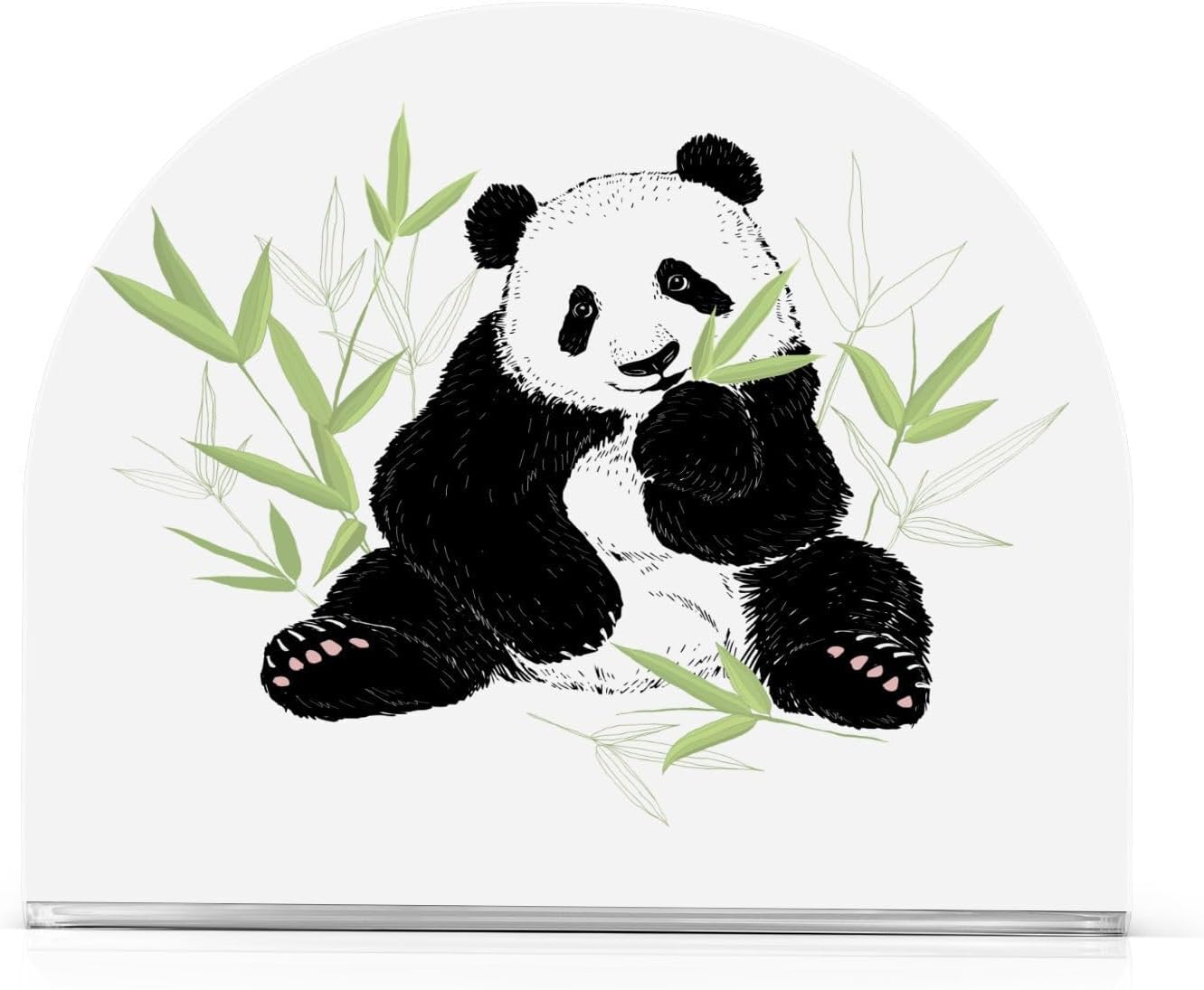 Cute Panda Eating Bamboo Napkin Holder for Table Paper Napkins Holder Acrylic Tissue Dispenser Kitchen Dining Room Bathroom Party Car Decor