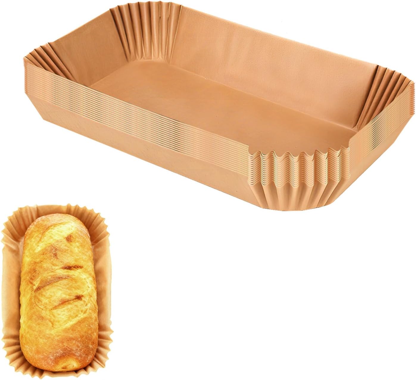 50 pack loaf pan liners for baking bread 9x5, Non-Stick Siliconized Greaseproof Paper, Baking Liner for Baking Bread, Cakes, Banana Bread, Parchment Paper