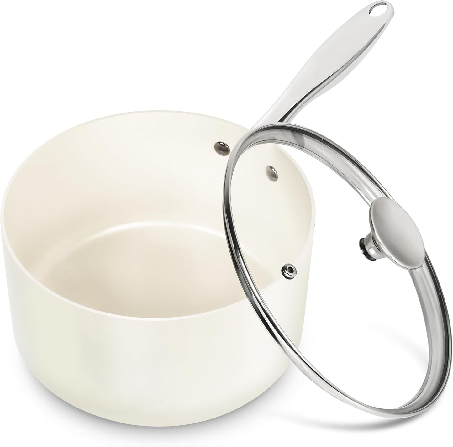 MICHELANGELO 3 Quart Saucepan with Lid, Induction Saucepan with Non-Toxic Ceramic Coating, Nonstick Sauce pan, 3 Qt Sauce pans with Lid, Oven Safe