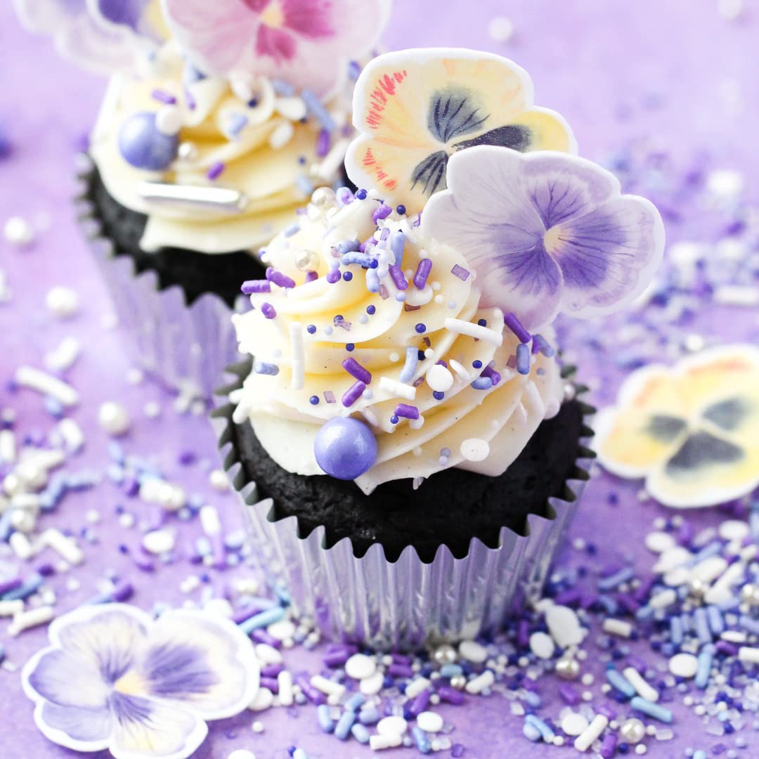 Sprinkle Pop Perfectly Purple Sprinkle Mix| Monochromatic Mix of Rich Purple White & Lavender Sprinkles Made in USA for Decorating Valentine’s Day Bridal Shower Birthday Cakes Cookies Cupcakes, 2oz
